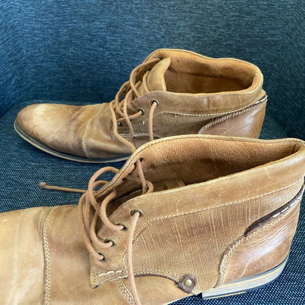 Steve Madden P-Klatin Brown Tan Leather Lace Up Chukka Boots - Men’s Size 10.5